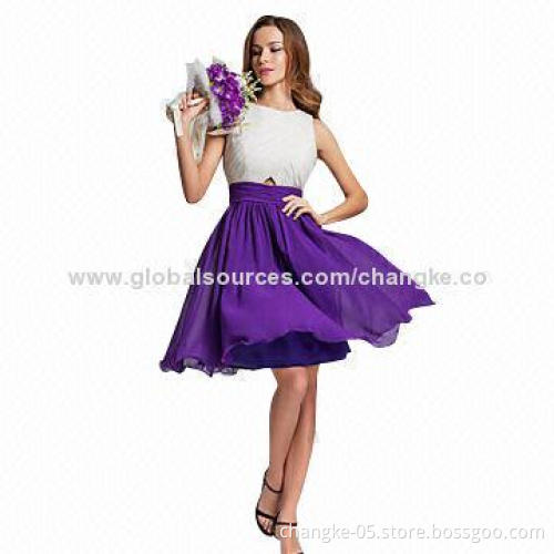 Bridesmaid dresses, crew neckline, made of chiffon